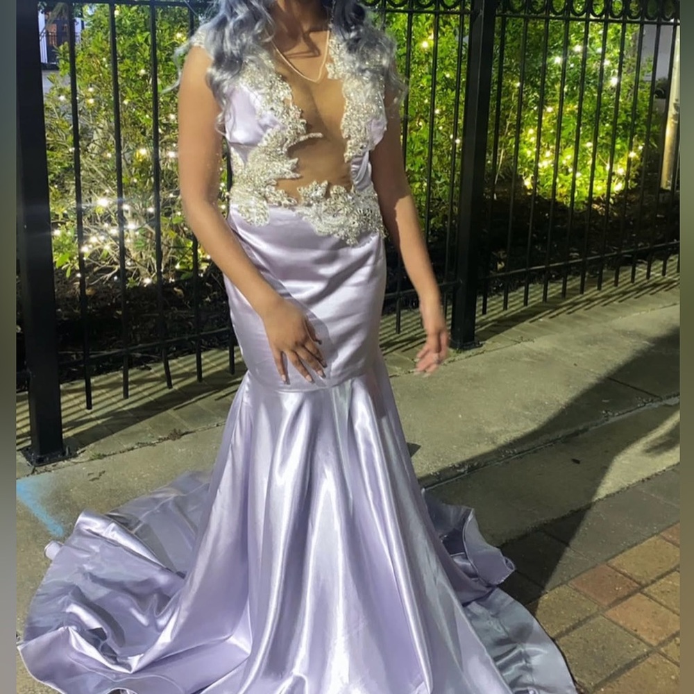 Elegant Lavender Gown with Embellished Bodice